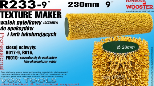 Texture Maker R233 230mm (9) wałek pętelkowy do tekstur, powłok epoksydowych wyprawek podłogowych