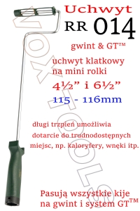 RR014 rączka malarska klatkowa na mini rolki 115 i 165mm (4.5/6.5) długi trzpień