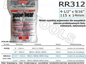 Polar Bear RR312-4.5 115x14mm mini rolka wałek sznurkowy 4.5 (2szt.)