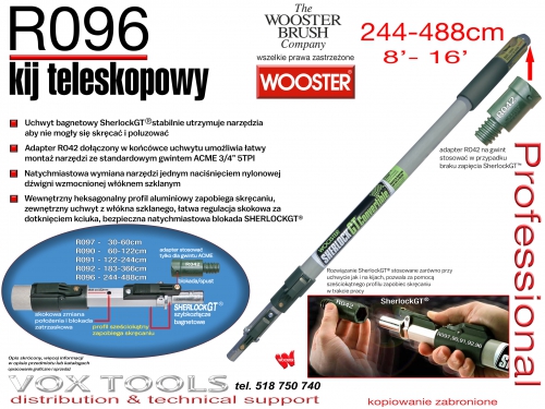 R096 Wooster Brush kij teleskopowy 244 - 488cm SherlockGT