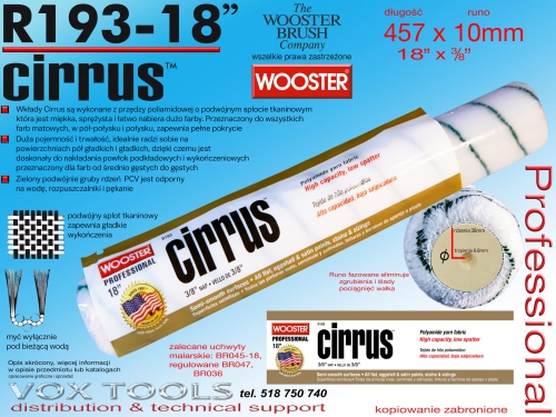 Cirrus R193-18 456x10mm (18x3/8) wałek poliamidowy