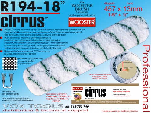 Cirrus R194-18 456x13mm (18x1/2) wałek poliamidowy