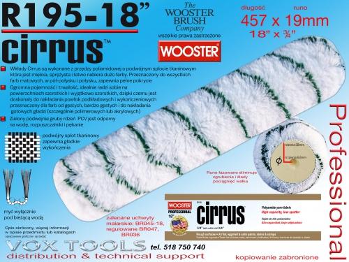 Cirrus R195-18 457x19mm (18x3/4) wałek poliamidowy