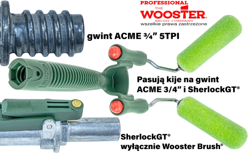 Rączka Wooster Brush® R212 - pasują kije z gwintem ACME 3/4 oraz na bagnet wyłącznie Wooster Brush®
