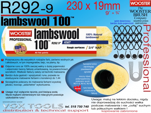 R292-9 230x19mm Lambswool - naturalna owcza wełna