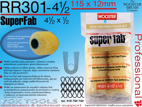 RR301-4.5 SuperFab 115x12mm mini wałek Jumbo-Koter