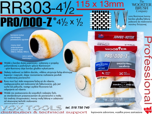 RR303-4.5 ProDoo-Z 115x13mm, mini rolka Jumbo Koter, dwupak