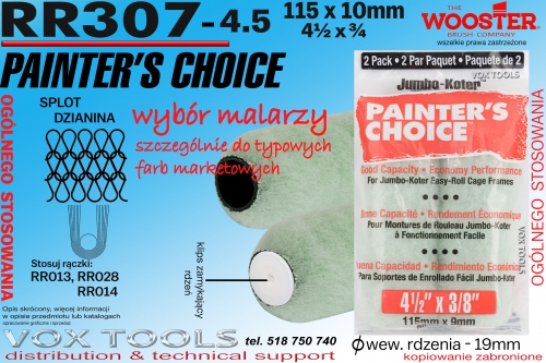 RR307-4.5 Painter\'s Choice 115x10mm wałek o splocie dzianinowym ogólnego przeznaczania
