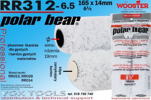 RR312-6.5 Polar Bear 165x14mm sznurkowy do materiałów gęstych i bardzo gęstych, zdejmowalny klips