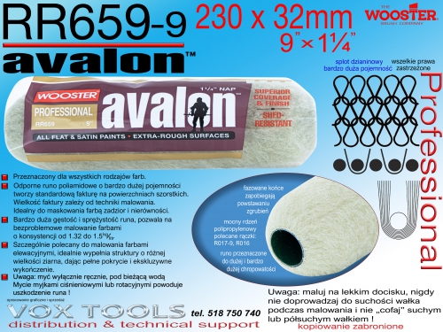 AVALON RR659-9 230x32mm wałek poliamidowy do elewacji, struktur, maskowania