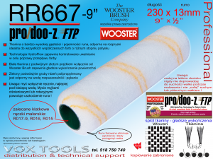 ProDoo-Z FTP RR667-9 230x13mm  poliamidowy wałek finiszowy do gęstości ok. 1.37g/l