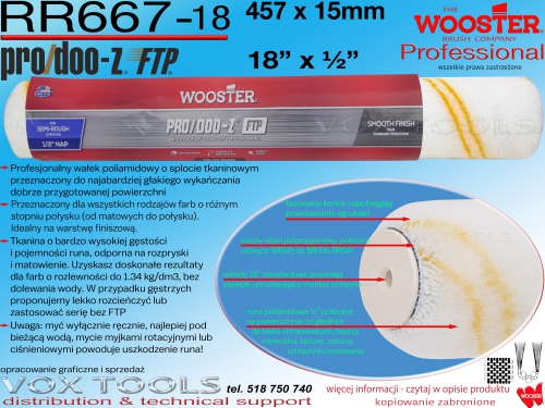 ProDoo-Z FTP RR667-18 456x13mm poliamidowy wałek finiszowy do gęstości ok. 1.37g/l