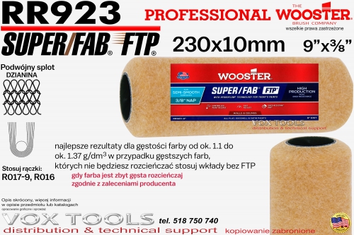 SuperFAB FTP RR923-9  230x10mm 9x3/8 dla gęstości farby od 1.1 do ok. 1.37g/dm3