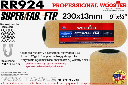 SuperFAB FTP RR924-9 230x13mm 9x1/2 dla gęstości farby od ok. 1.1 do ok. 1.37g/dm3