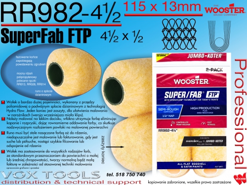 R982-4.5 SuperFab FTP 115x13mm 2-pak mini rolka, jeden koniec zaszyty
