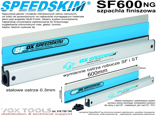 SF600NG Speedskim 600mm z ostrzem metalowym New Generation