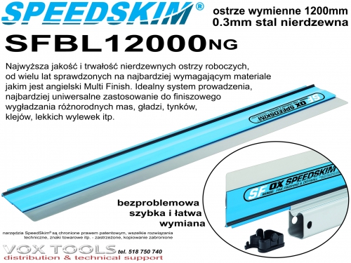 SFBL1200NG wymienne ostrze 1200mm stal nierdzewna Speed Skim
