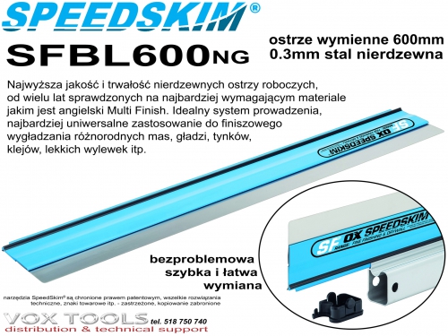 SFBL600NG - wymienne ostrze 600mm stal nierdzewna Speed Skim