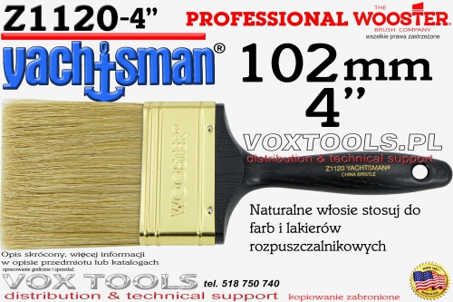Z1120 - 102mm YachtSman naturalne włosie 4 do farb rozpuszczalnikowych